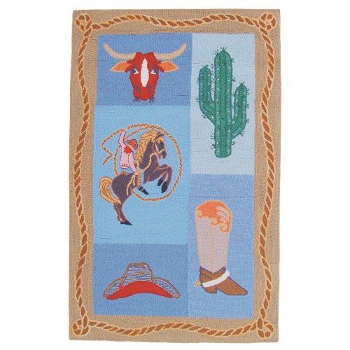 Patch Magic Small Cowboy Rectangular Rug, 33-Inch by 52-Inch