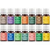 Essential Oil Variety Set- 14 Pack - 100% Pure Therapeutic Grade 5 ml. Set includes- (Bergamot, Clary Sage, Cinnamon Bark, Eucalyptus, Grapefruit, Lavender, Lemon, Lime, Patchouli, Peppermint, Rosemary, Spearmint, Sweet Orange & Tea Tree)