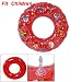 Child Red Inflatable Fish Print Swim Ring Pool Float
