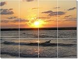 IMAGE OF Sunsets Photo Custom Tile Mural 9. 24x32 inches using (12) 8x8 ceramic tiles.
