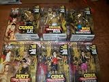 SET OF 6 ROUND 5 SERIES 4 MMA ACTION FIGURE TOYS WITH GINA CARANO EXCLUSIVE