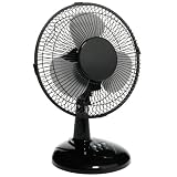 Boston 9 Inch Oscillating Fan, Metal, Black (25980)
