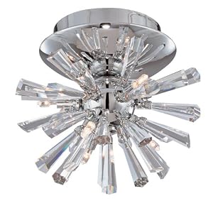 Possini Euro Crystal Burst 8″ Wide Chrome Ceiling Light