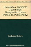 Universities, corporate governance, deregulation
