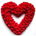 Wood Rose Open Heart Wreath