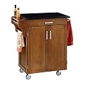 Kitchen Cart with Granite Top - Cottage Oak/ Black (Small)
