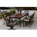 Search : Darlee Santa Monica 90 Inch Rectangular Granite Top Cast Aluminum Dining Set With Cushions