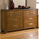 Langley Dresser in Brown Oak Finish by Coaster Furniture