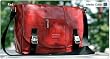 Namaste Red Mini Messenger Knitting Project Shoulder Bag