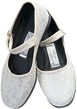 White Lace Mary Jane Chinese Shoes