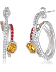 Sterling Silver Swarovski Crystal Swirl Stud Earrings