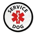 SERVICE DOG Black Rim Medical Alert Symbol 3 inch Sew-on Patch