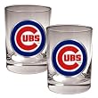 Chicago Cubs 2pc Rocks Glass Set - Primary Logo MLB Baseball