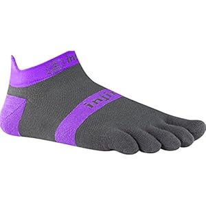 injinji Run Lightweight No Show Xtralife Socks, Purple Slate, Medium