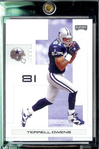 2007 Playoff NFL Playoffs Football # 25 Terrell Owens - Dallas Cowboys - Premium Trading Card in Protective Display Case