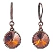 Earrings - E432 - Rivoli Style - Swarovski (TM) Crystal set into Copper Backing ~ Crystal Copper