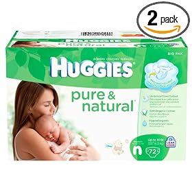 Huggies Pure & Natural Diapers, Step 1, 80-Count (Pack of 2)Huggies Pure & Natural Diapers