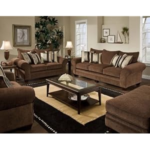 American Furniture Manufacturing 3700 Series Masterpiece Chocolate Living Room Set