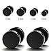 10MM-16MM Black Screw Stud Earrings for Men Women Steel Cheater Fake Ear Plugs Gauges Illusion Tunnel