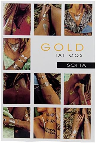 Gold Tattoos Sofia Temporary Tattoo - 4 pack