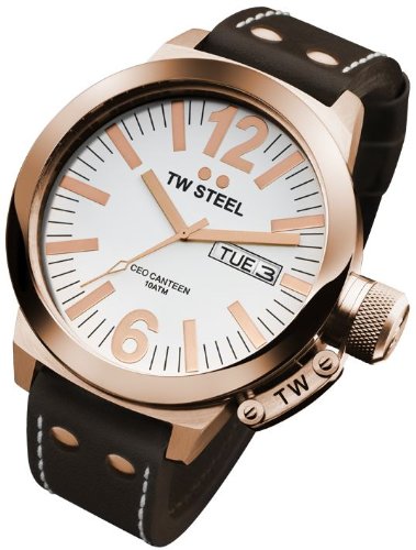 Men's CEO Canteen White Dial Brown Leather