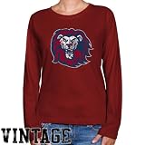 NCAA Loyola Marymount Lions Ladies Cardinal Distressed Logo Vintage Long Sleeve Classic Fit Tee
