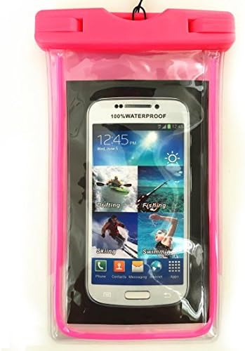 Sandugo Universal Waterproof Case Bag for Apple iPhone 6s, 6 Plus, Samsung Galaxy S6 Edge.Dust Dirt Proof, Snowproof Pouch for Cell Phone up to 6 inches - Lifetime Warranty (Rose Red)