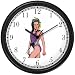 Beautiful Women in Swimsuit with Scuba Gear Wall Clock by WatchBuddy Timepieces (Black Frame)