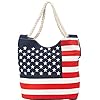 Ashley M Stars And Stripes Canvas Zippered Tote Bag