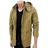 Mens Casual Zipper Pocket Hooded Jacket (GJ05)
