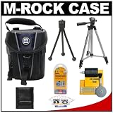 M-ROCK 644 Mesa Verde Camera Case (Black/Navy/Grey) + Tripod + Accessory Kit for Point & Shoot Digital Cameras