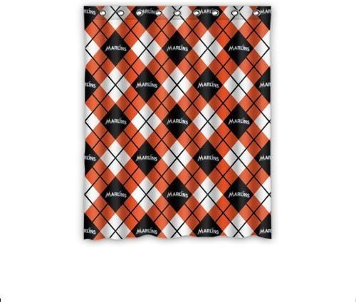 Custom Personalized Los Miami Marlins Shower Curtain 5260wx72h