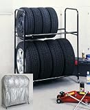 タイヤラック DX 「カバー付き」（W85.0～120.0 x H121.5 x D45.0cm)TI-28
