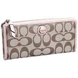 [コーチ] COACH 公式 コーチ ポピー メタリック シグネチャー スリム ジップ アラウンド  47016 SVACU SVACU (シルバー/クリーム ライト カーキ/ペタル)