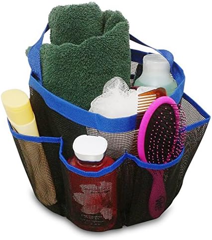 Durrelli Shower Tote Portable Caddy For Bathroom Shower, Camping, Dorm, Storage Organizer Hanging Mesh Shower Bag