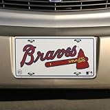 MLB Atlanta Braves White Metal License Plate