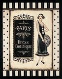 Paris Dress Boutique - Mini - Kimberly Poloson Art Print Poster - 11 x 14
