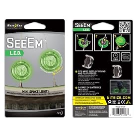 Nite Ize See'Em Mini Spokelit Spoke Lights 2 pack in Green.
