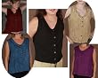 Button Blouse, Sleeveless - Embroidered Rayon, 5 Color Choices!