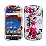 iNcido Brand Samsung Galaxy S Epic 4G Cell Phone Red Flower on White Protec ....