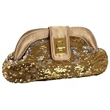 Magid Sequined Turn-Lock Clutch