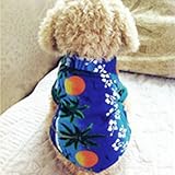 Urparcel Dog Cat T Shirt Pet Clothing Shirt Puppy Clothes Summer Apparel Beachwear Outfit Blue S