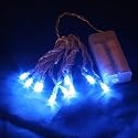 Christmas Lights - Battery operated 10 bulb Static Blue LED's