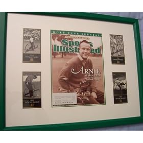 Buy Arnold Palmer autographed four Masters Champion golf cards framed with Sports Illustrated cover