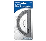 BAZIC Semicircular Protractor, 6 Inch