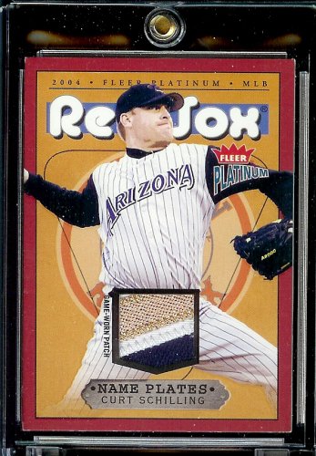 2004 Fleer Platinum Curt Schilling Name Plates Game-Worn Patch 98/250 Arizona Diamondbacks Baseball Card - Mint Condition - Shipped In Protective Display Case!