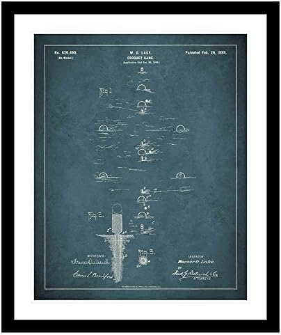Framed 1899 Croquet Game Patent Art