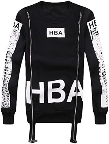 KPOP HBA Hoodie Overdose Sweatershirt Pullover Hoody Coat Sweater (Black, L)