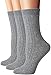 Flora&Fred Women's 3 Pair Pack Cable Knit Wool Crew Socks