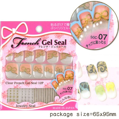 フレンチジェルネイルシール 20%OFF 【SGC-07】 リボンゴールド